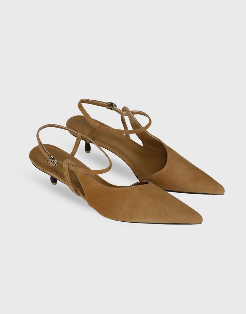 DAKAR low strap pumps_camel suede