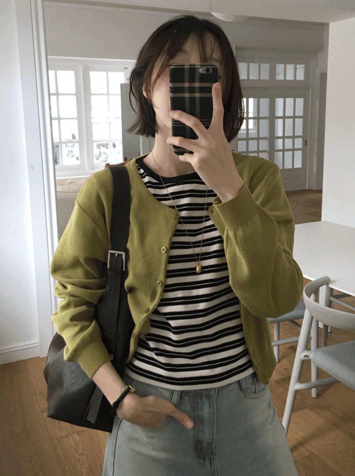 98도씨 [얼리어텀🍂/8컬러/데일리핏!] 펜스 라운드 크롭 가디건