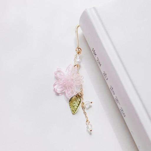 투명 핑크벚꽃 🌸 금속 책갈피 북마크