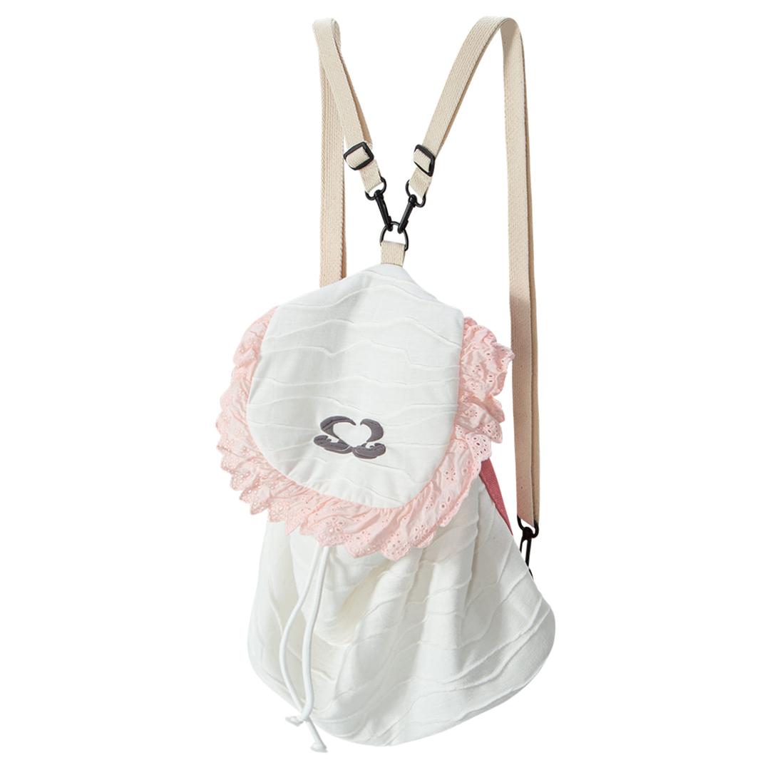 Grandma's Apron String Bag White Pink