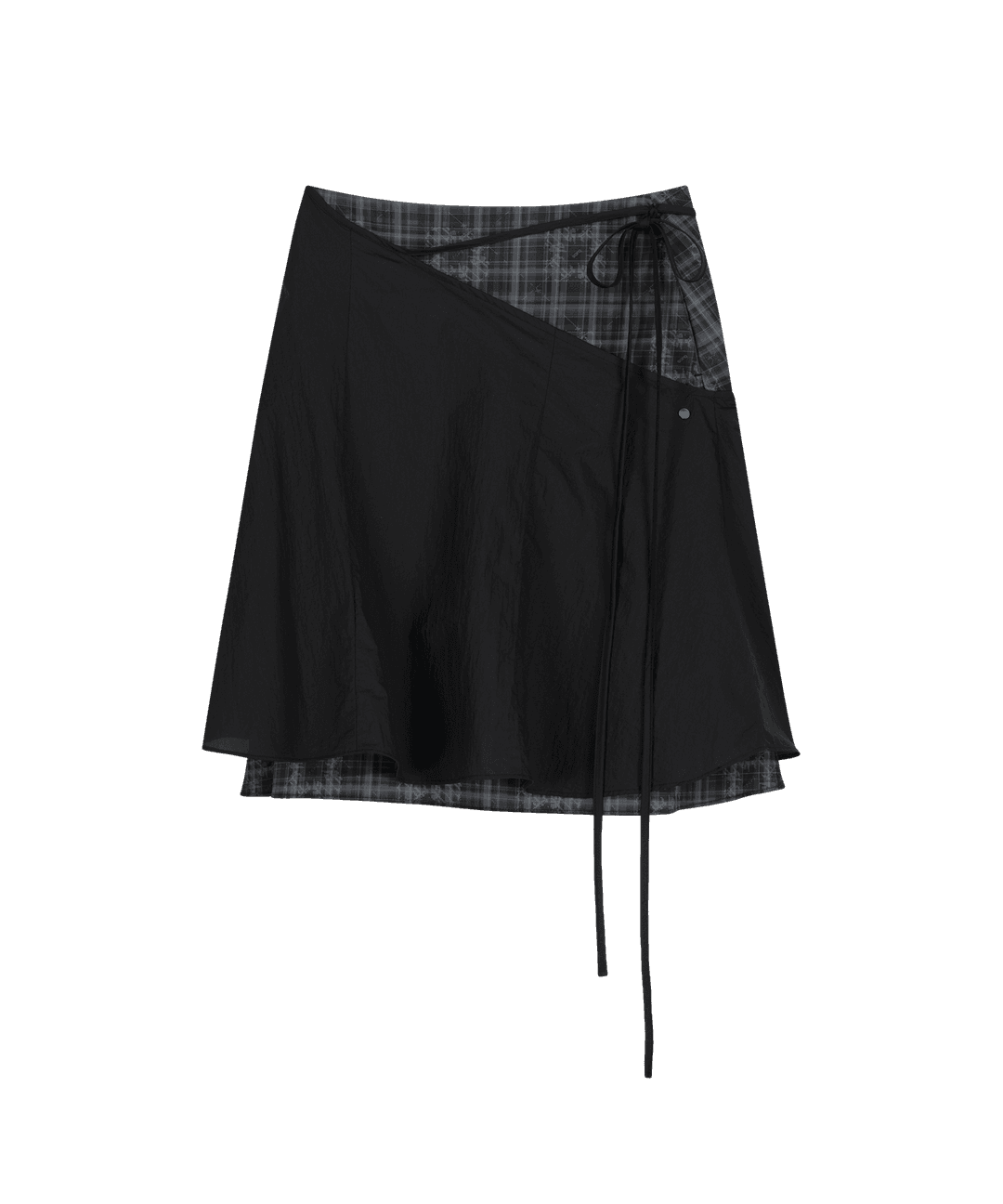 Layered Strap Flare Skirt / Black