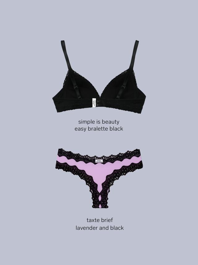 [set] black and lavender