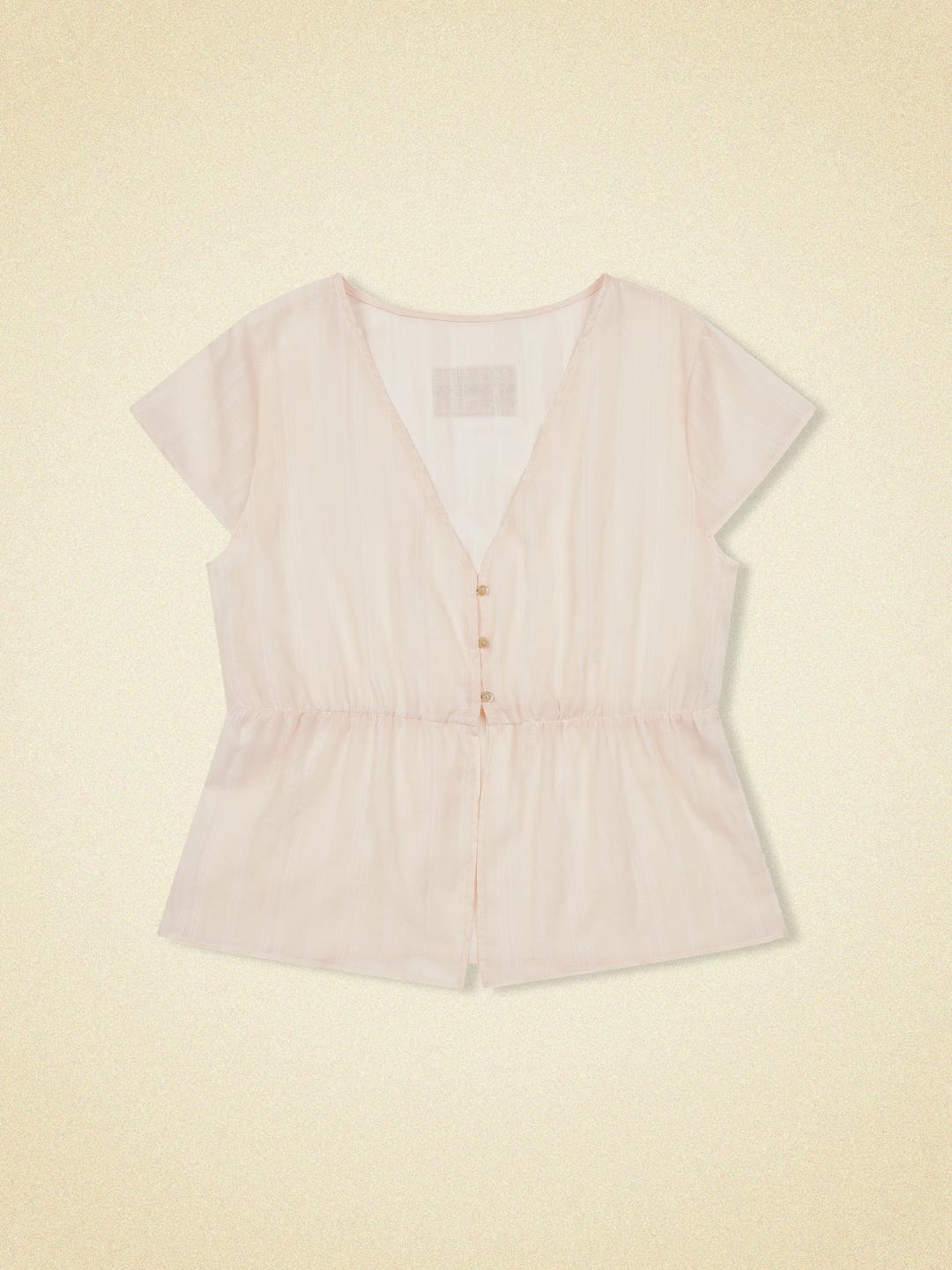 veil blouse (peach ivory)