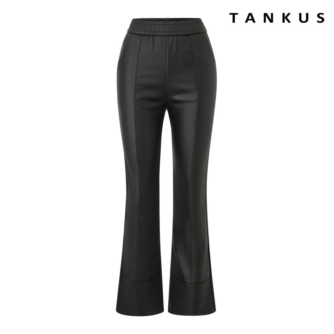 레더 허리 밴딩 기모 부츠컷 롱 팬츠 (TX4PT009L0)