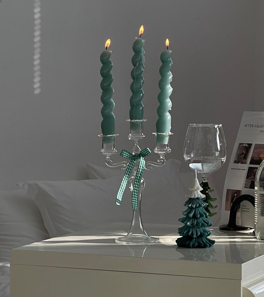 쏠띵즈 크리스마스 캔들 홀더 유니크 장식 3구 촛대 holder