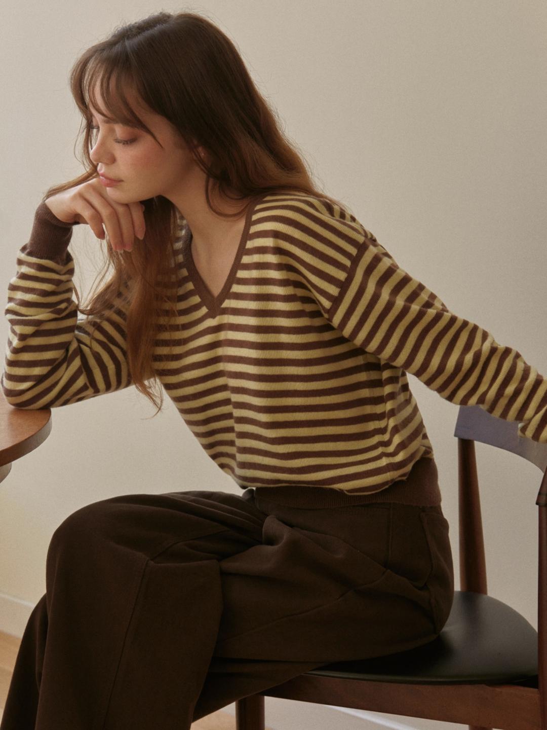 miel stripe knit (yellow)