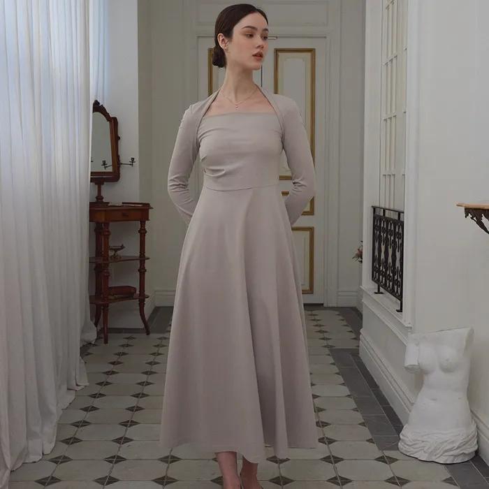 Ballet-ro one-piece [Ash beige]