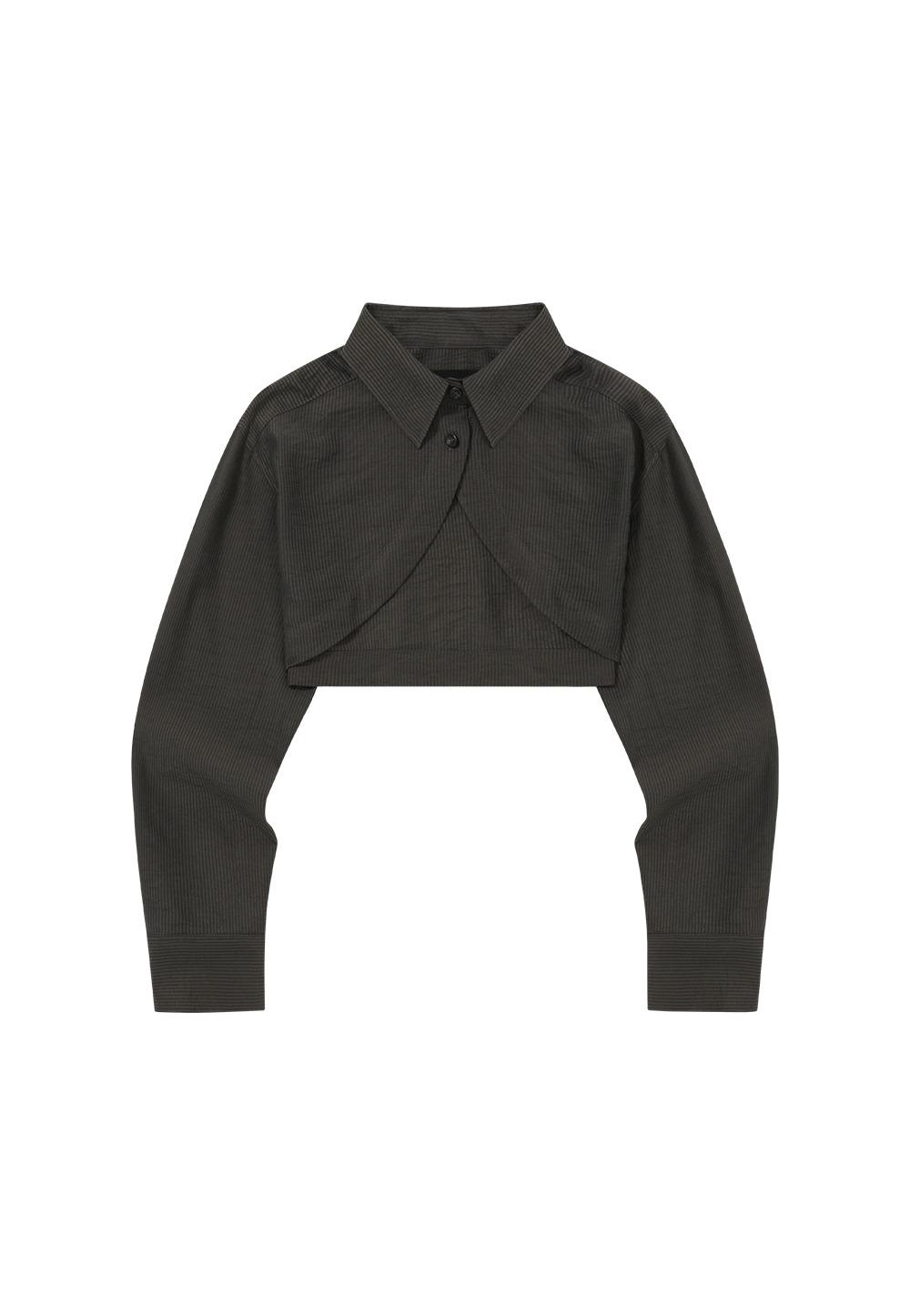 Layerd bolero shirt - BROWN