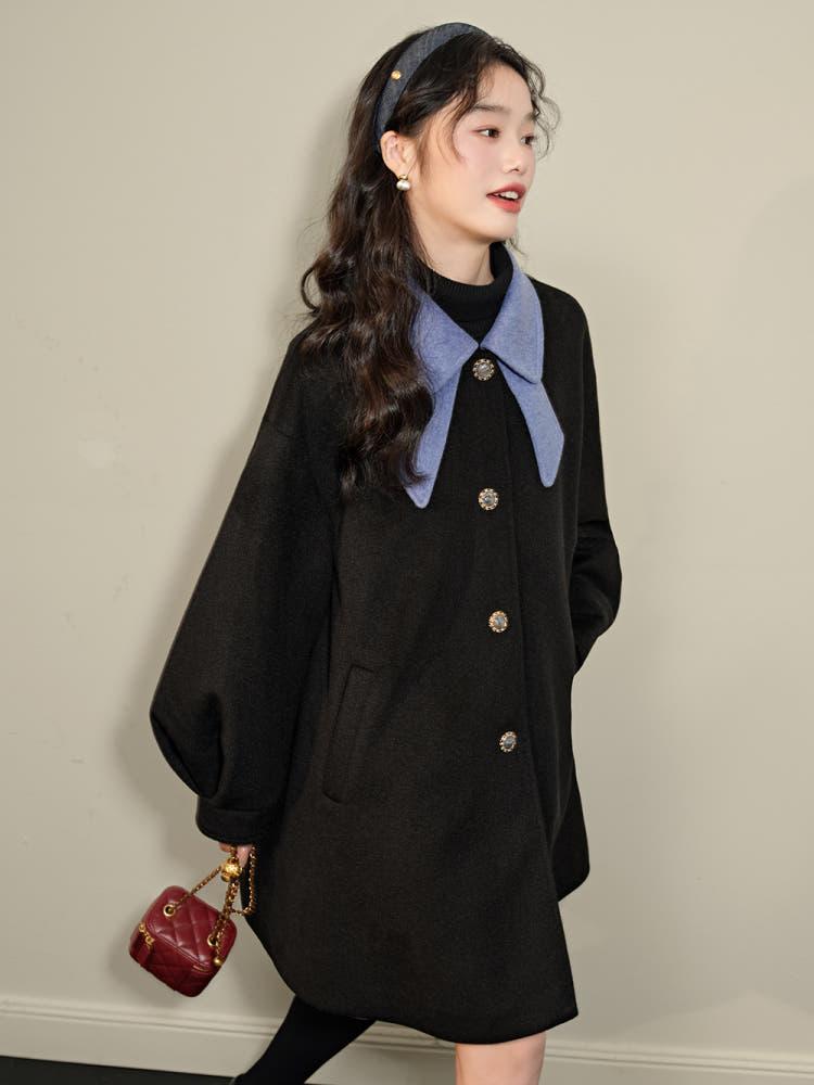 [KUOSE] 쿠오세 여성리본 칼라 코트