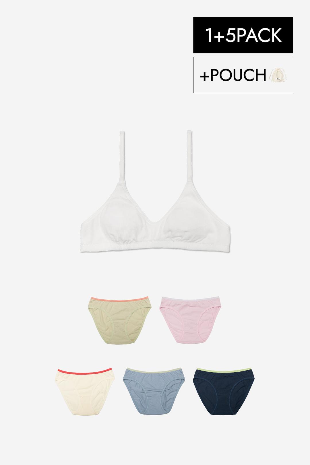 [단독구성] 퓨어 플러스 브라렛 + 픽미 팬티 5팩