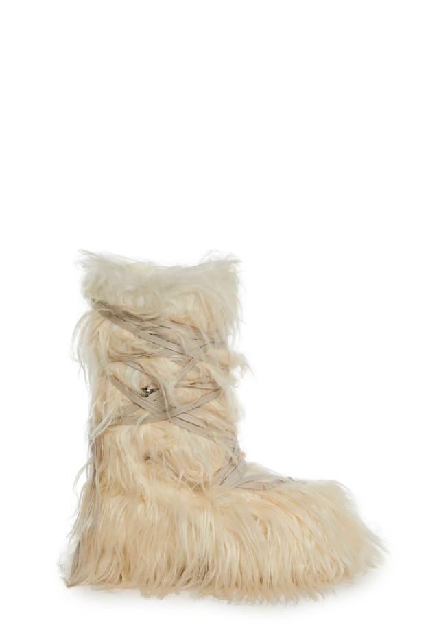 Warp Faux Fur Boots - OFF WHITE / US 5