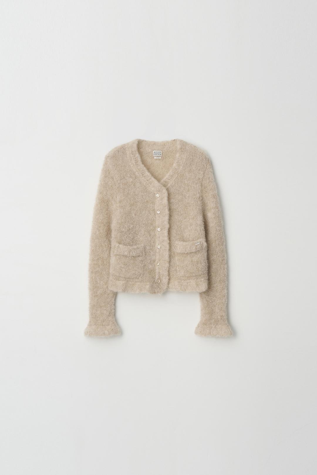 Mohair Boucle Cardigan (Ivory)