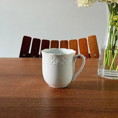 이자와 펀칭 레이스 머그잔