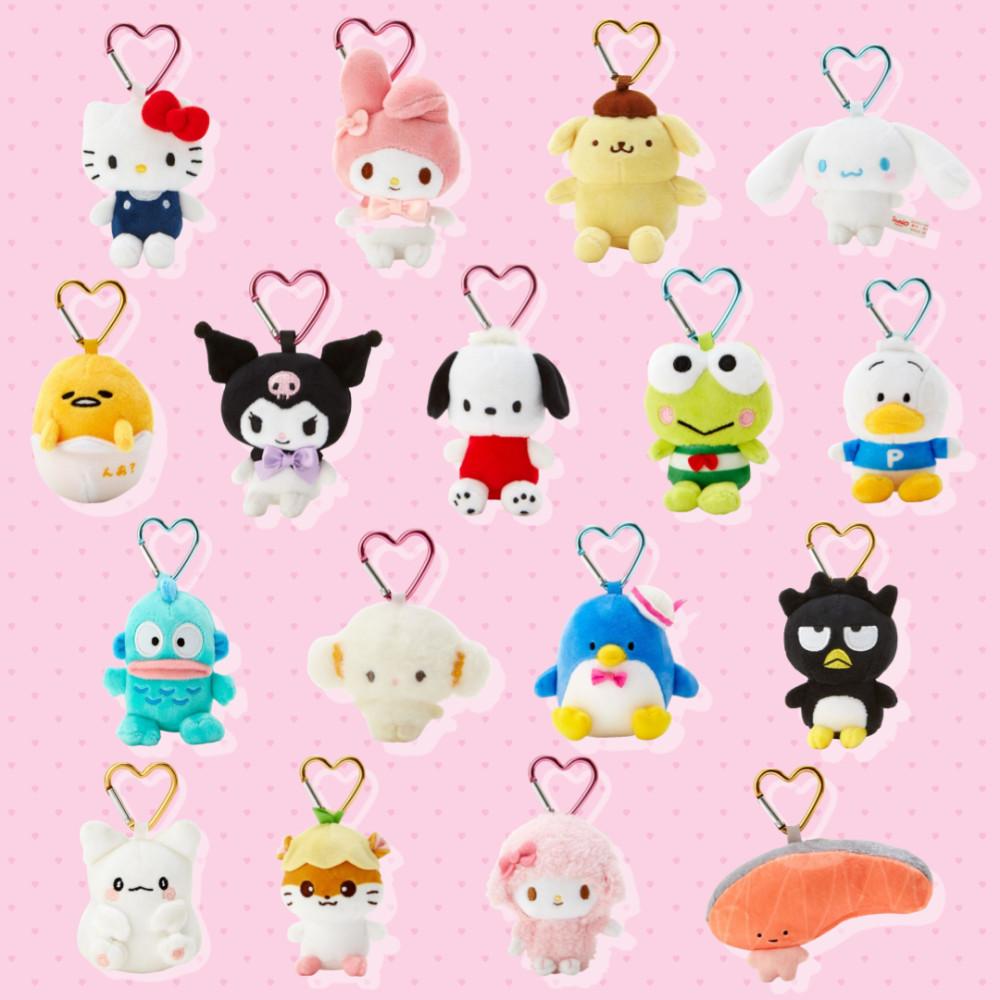 산리오 헬로키티 미니 마스코트 하트 키홀더 캐릭터 카라비너 키링 17종 시나모롤 한교동