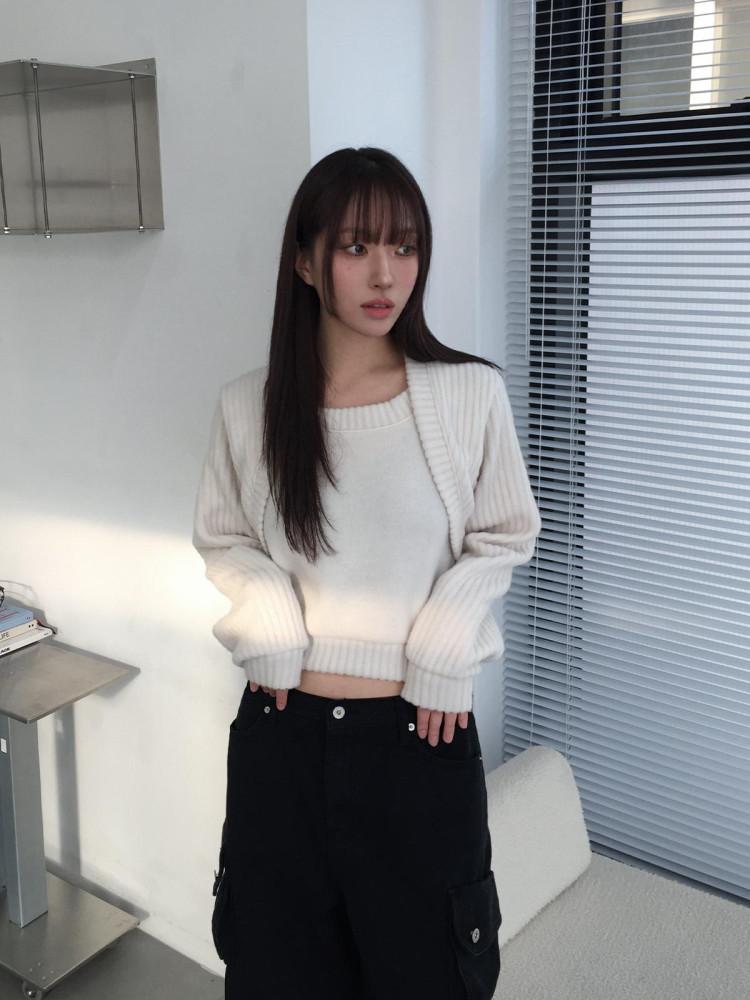 bolero knit sweatshirt (3color)