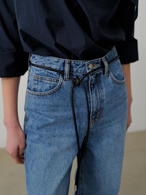 Leather String Belt_Black