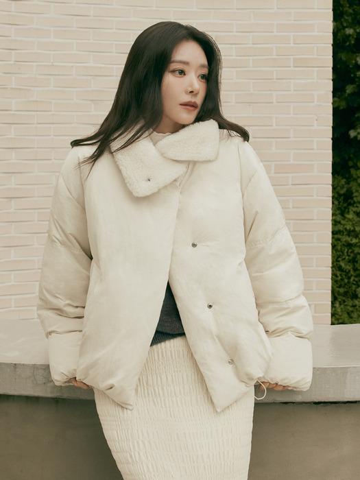 하이디 인조 퍼 카라 하프 패딩_SAPD39561CR