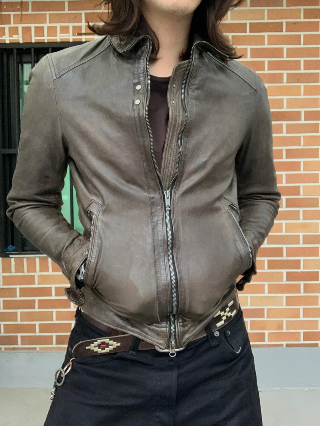 (M)솔리드옴므 쉽스킨 레더 자켓 | 후루츠패밀리