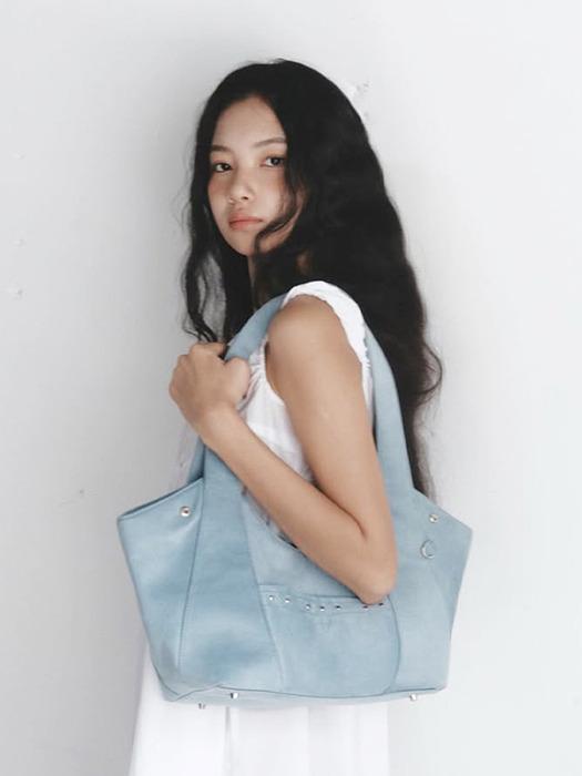 Aube Soft Shopper Bag_blue suede