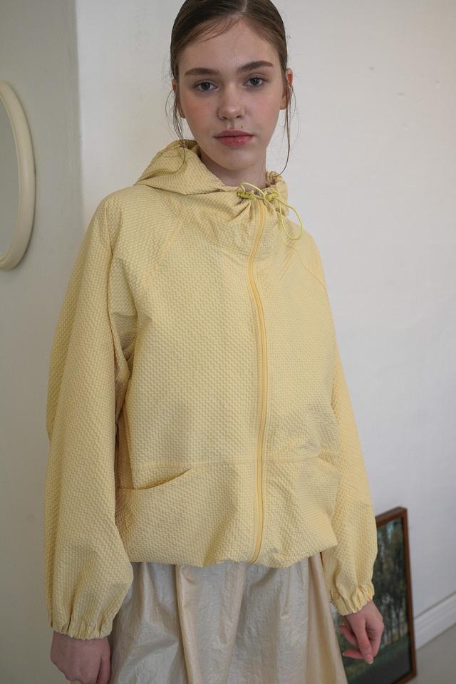 [4월 11일 순차발송] SEERSUCKER HOODIE TRACK TOP - LIGHT LEMON