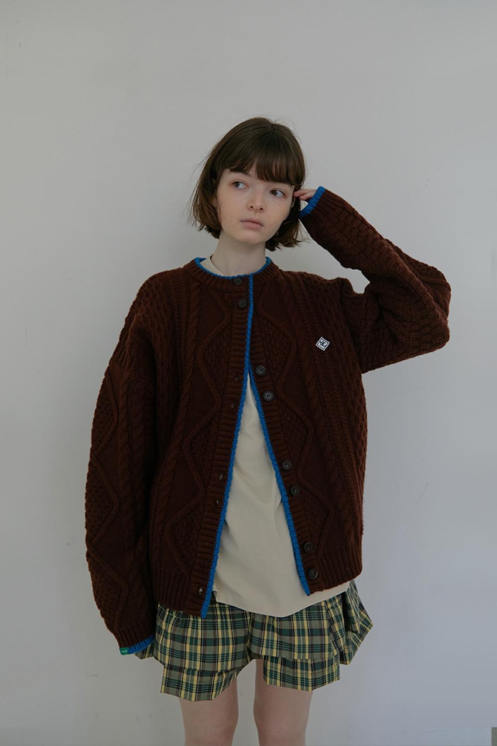 [01월31일 예약발송]  20. Cable knit cardigan_Brown