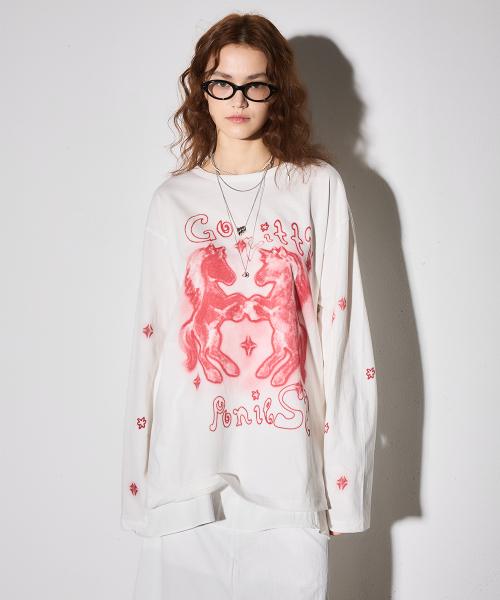 Go pony artwork long sleeve (White)