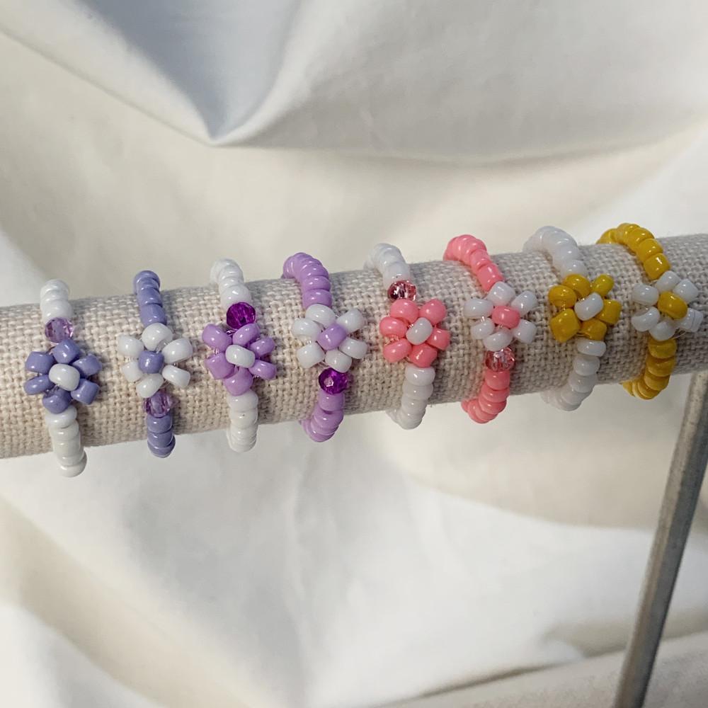 꽃하나 비즈반지 ver3 빈티지반지 [렛채스튜디오]