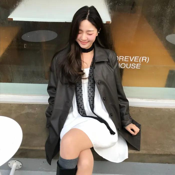 FAUX LEATHER HALF JACKET_BROWN