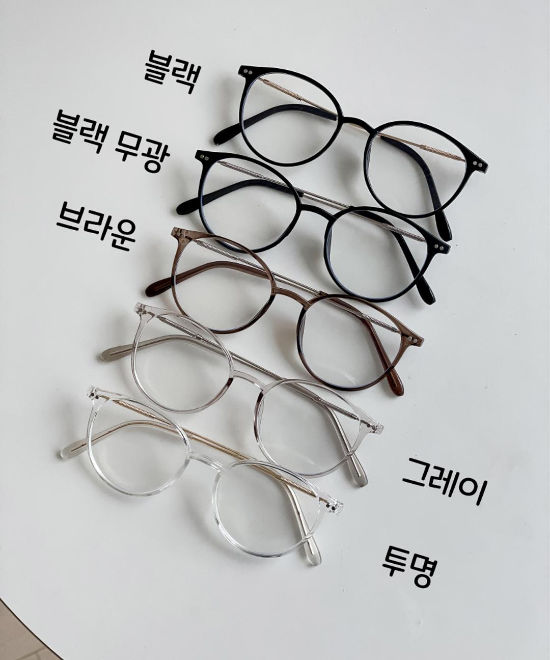 퍼피띵 블루라이트 차단 투명 블랙 라운드 패션 뿔테 안경 안경테 no.24