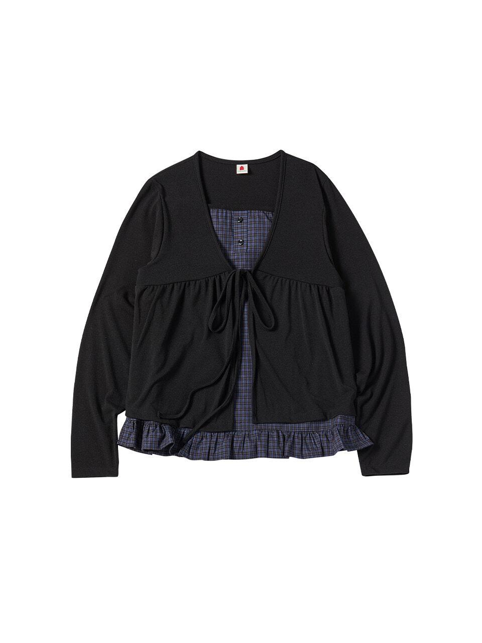 W CHECK CARDIGAN [BLACK]