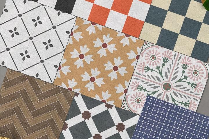 조립식 북유럽 패턴 타일 현관 코일 매트