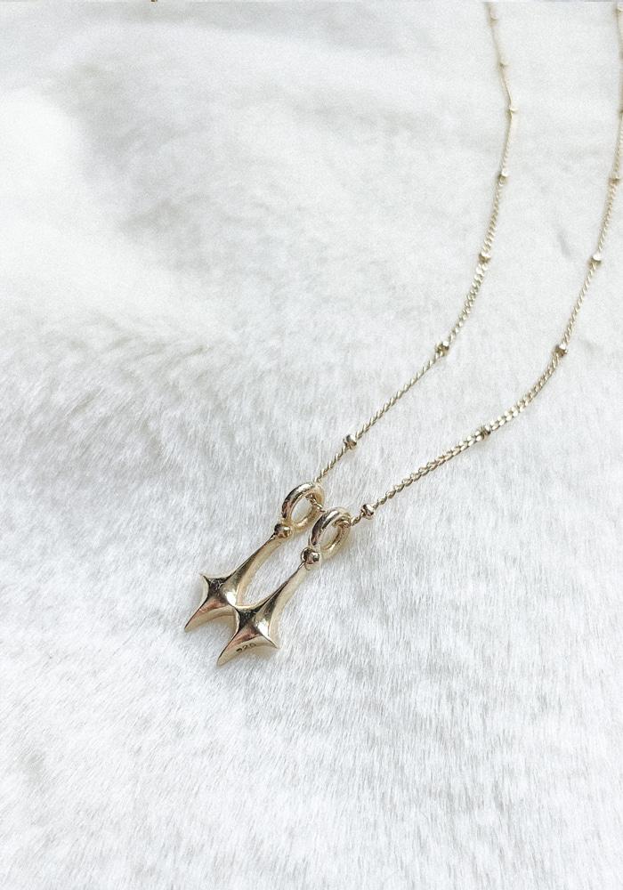Double stars Necklace - Gold