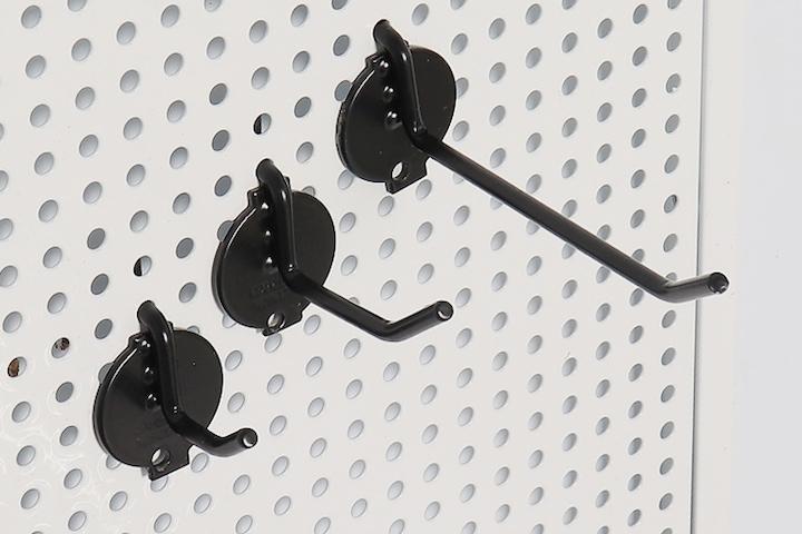 타공판 1홀 일자후크(25~300mm) 타공보드 벽선반 인테리어 진열수납정리 3colors