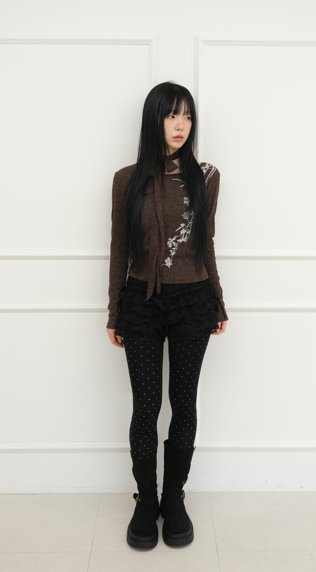 Pink Gaura Scarf Set Long Sleeve