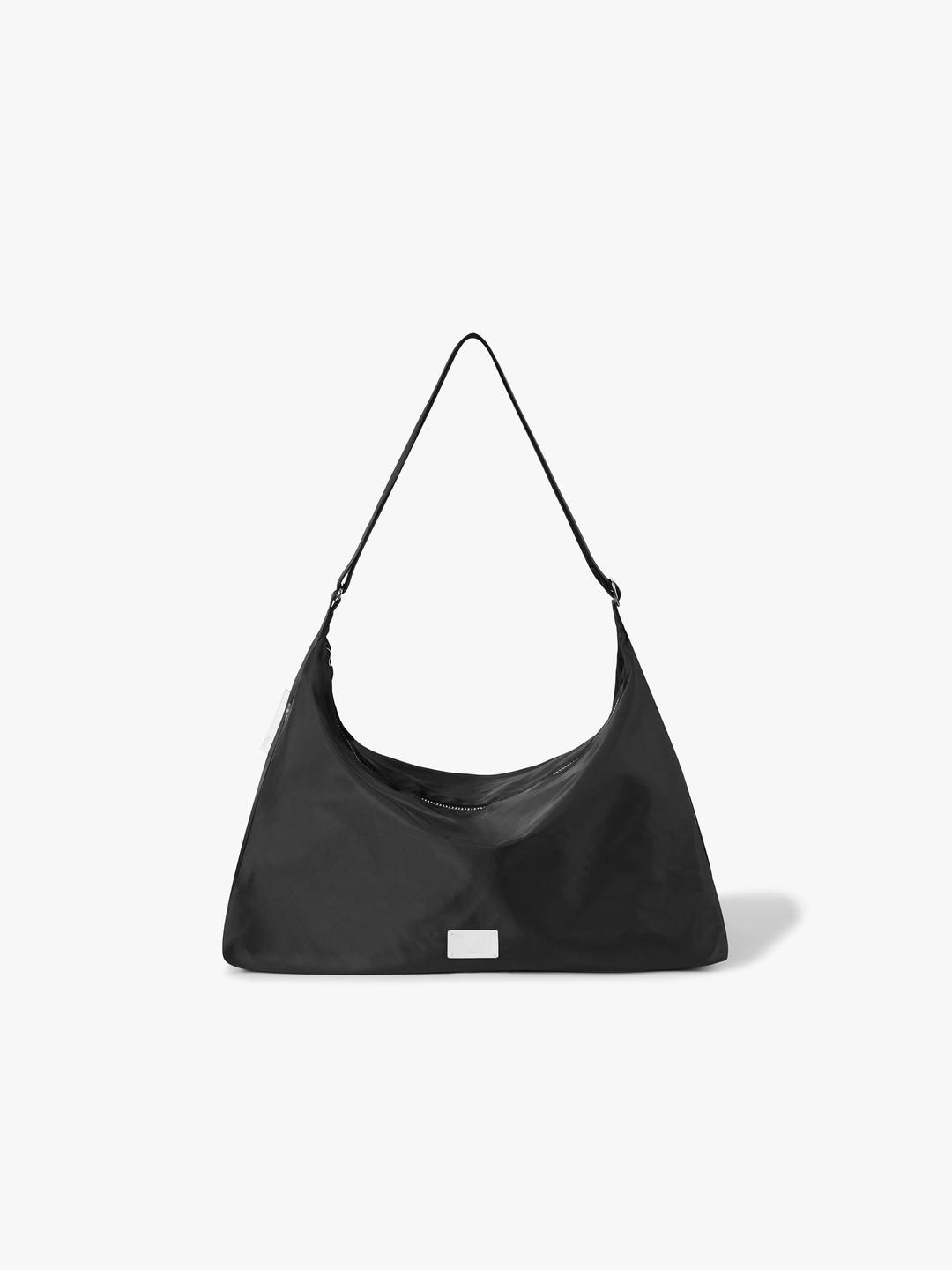 FABRIC HOBO BAG - BLACK