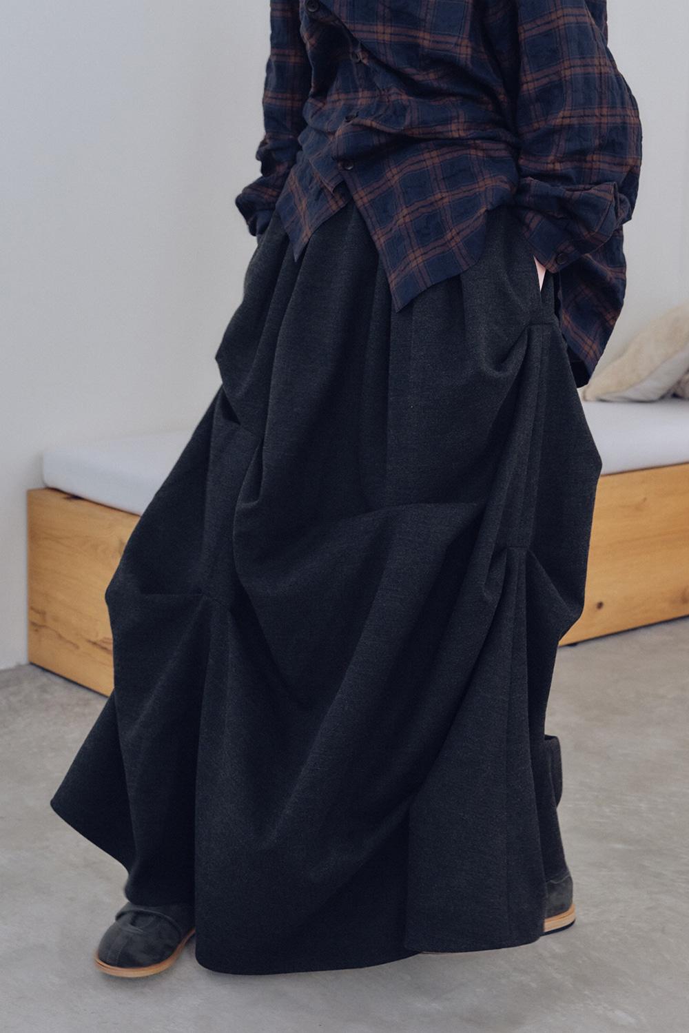 nest curtain skirt charcoal [3color]