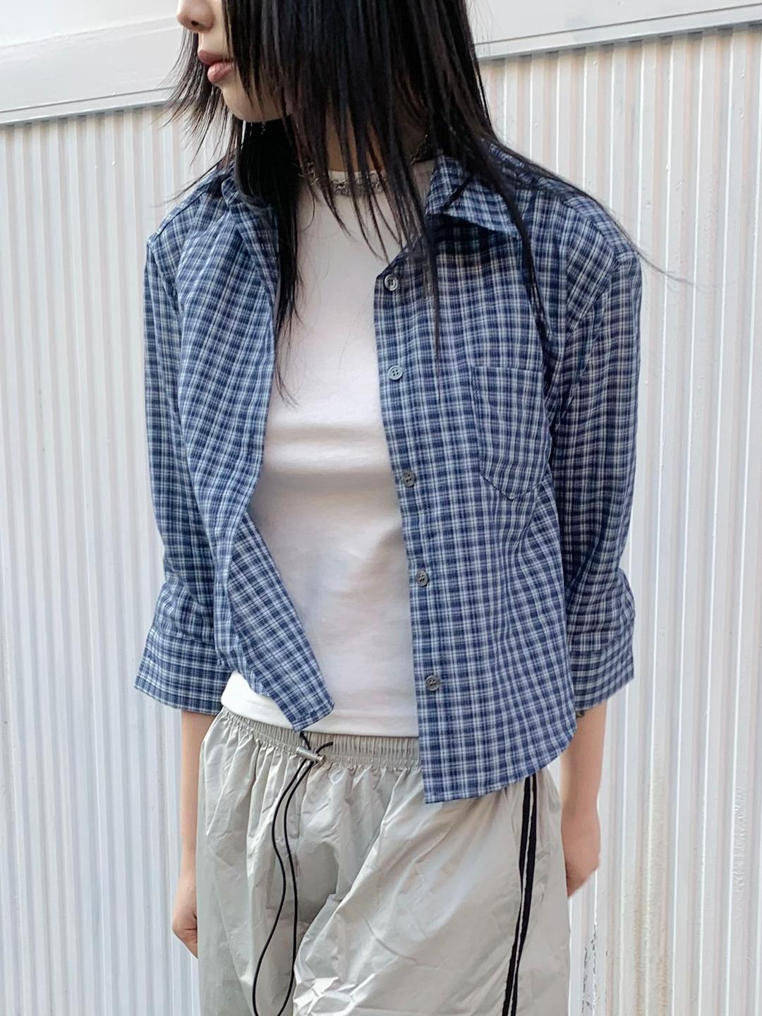 Semi-Crop Check Shirt