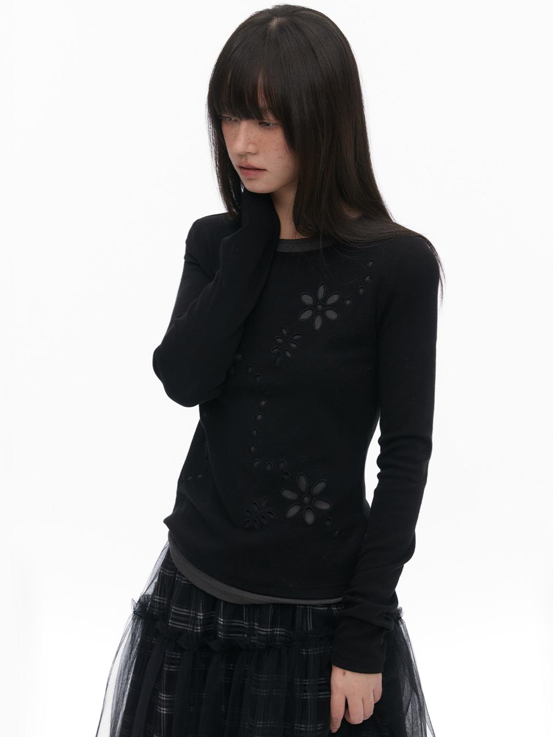 Pinkmoor Punching Flower Layered Top