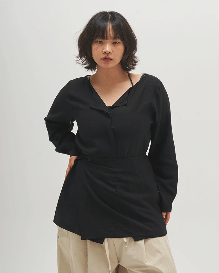 [SET] 랩 스커트 셔츠 원피스
