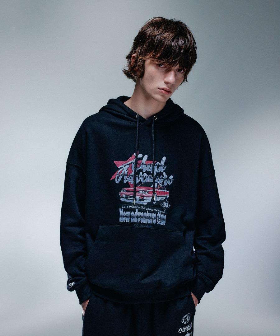 Chuck Adventure Old Car Hoodie, Black