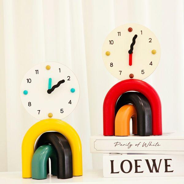 북유럽 모듈 인테리어 무소음 탁상시계