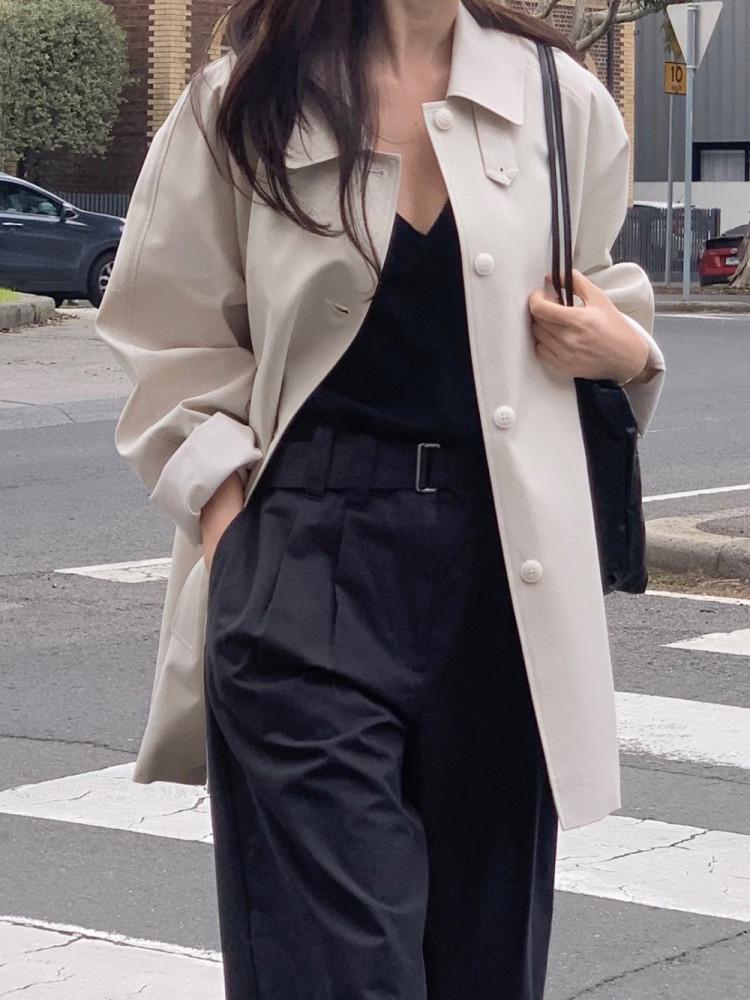 [블랙추가] 베르가못 하프 트렌치 코트 가을트렌치  (3col)