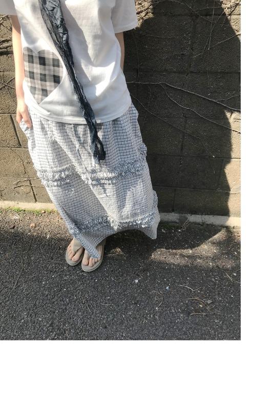 honey check long skirt (3color)