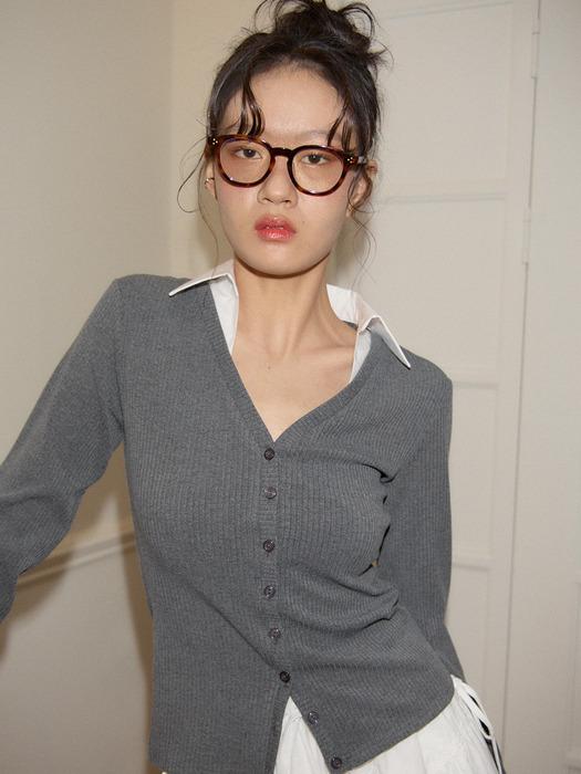 Shirt Detail Cardigan_ 4 color