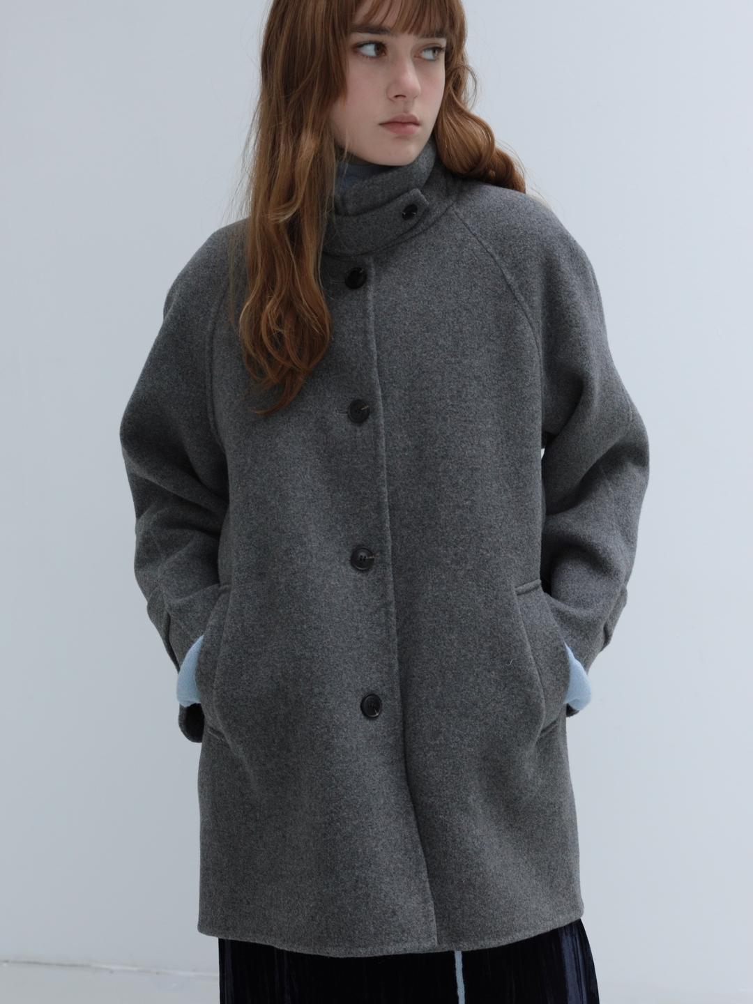 WOOL100 HANDMADE HALF COAT