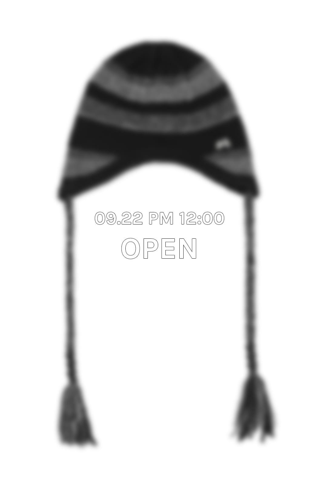 Stripe earflap beanie (Charcoal)