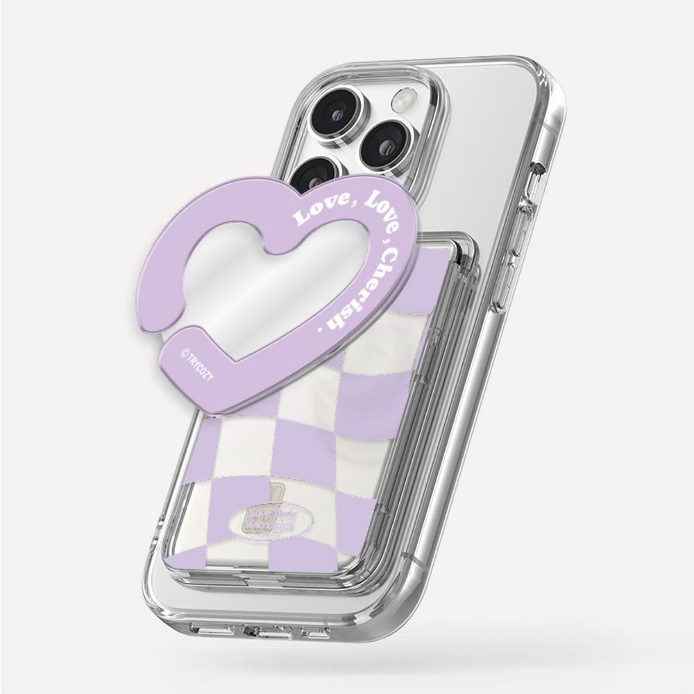 맥세이프 카드지갑 그립 톡홀더 거치대 3장 아이폰 갤럭시 스마트톡 하트 체커보드