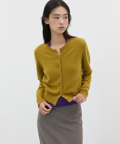 메리노 울 니트 가디건 올리브