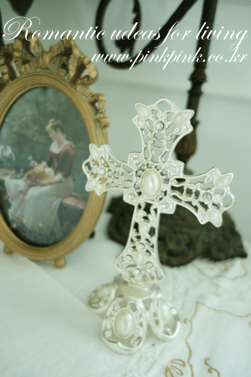 진주 포인트 스탠딩 십자가