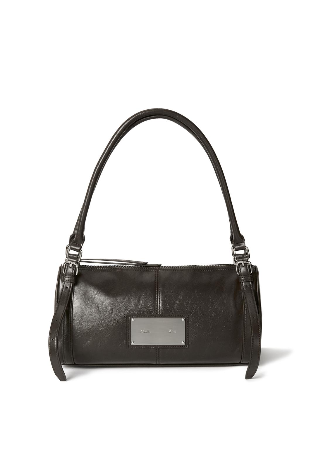 BUCKLE STRAP SHOULDER BAG IN BROWN